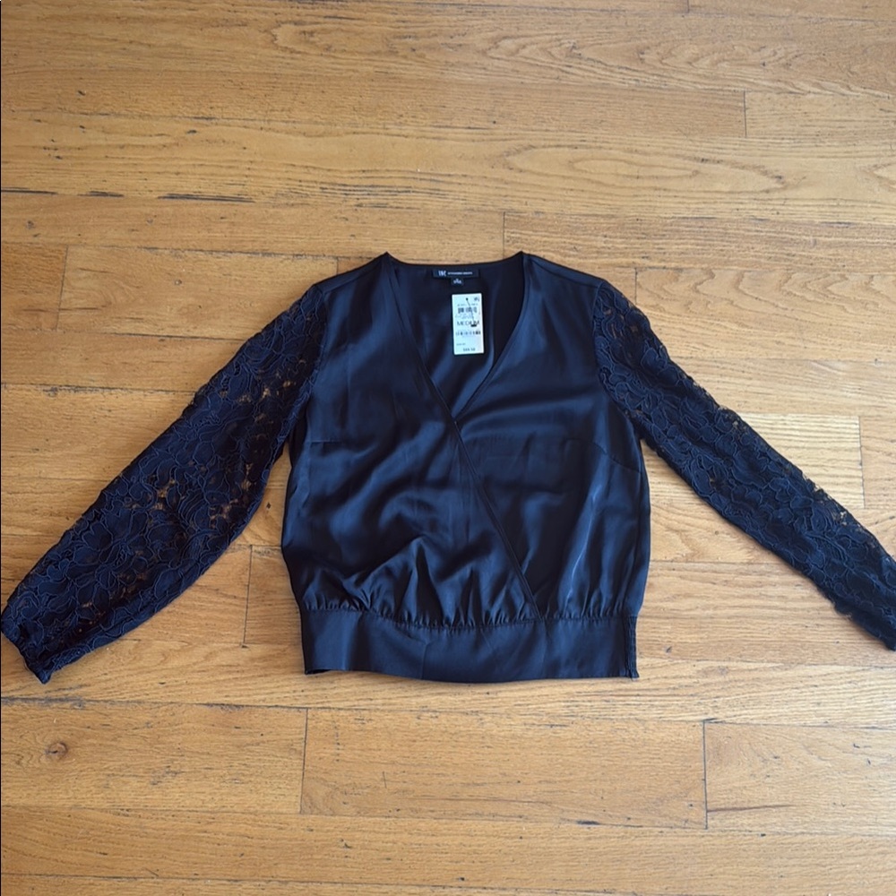 INC International Concepts Black Blouse